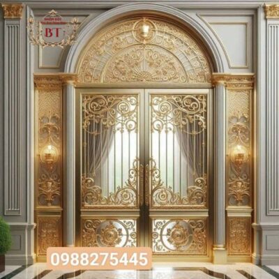 Thi công cổng nhôm đúc