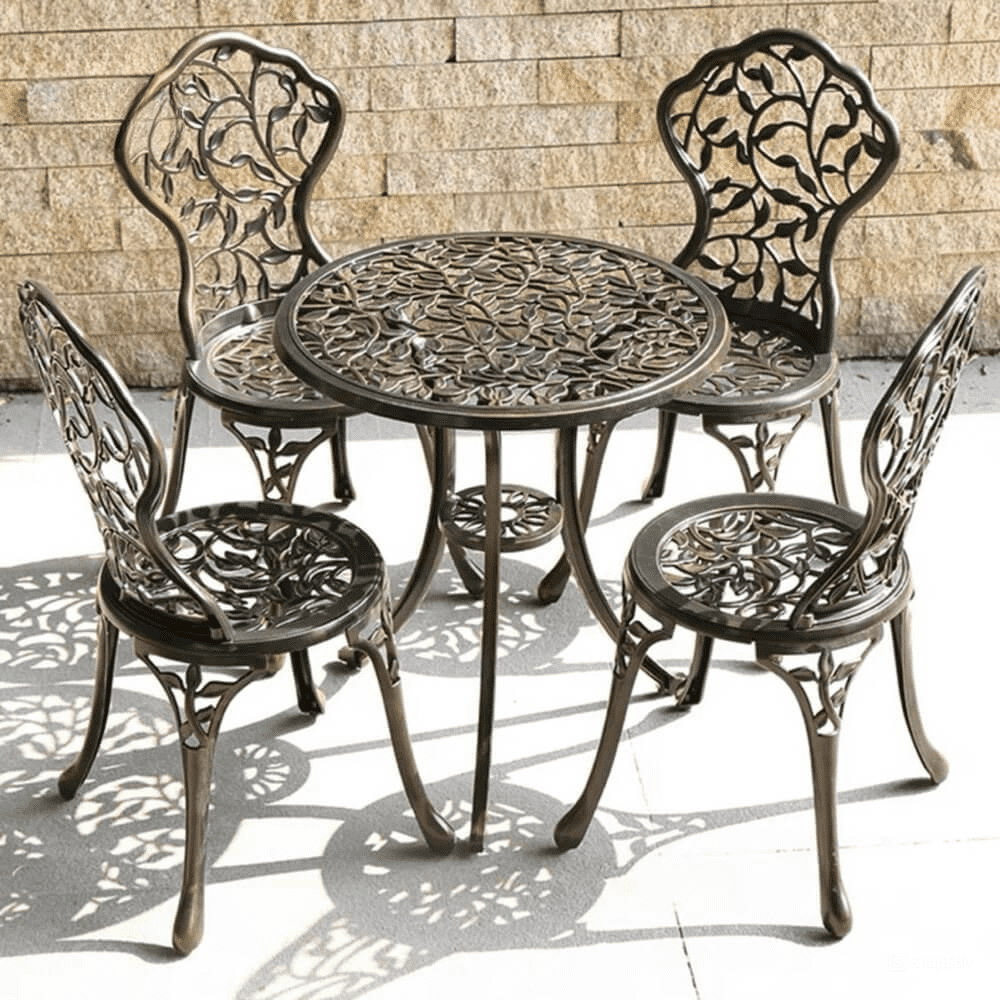 Bàn ghế nhôm đúc 01